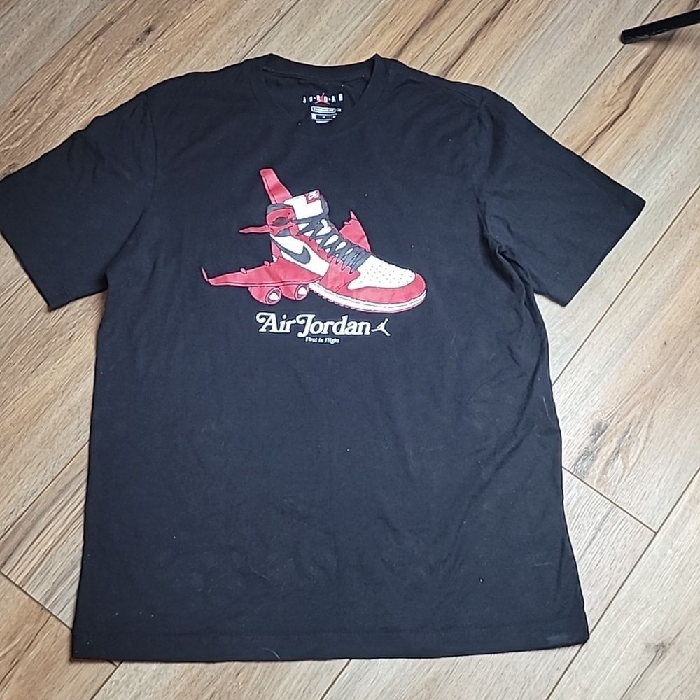 Nike Air Jordan First in Flight Graphic T-Shirt Black Men’s Medium Streetwear